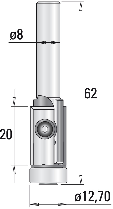 7900 HW-WPL-Bündigfräser Z2 mit Anlauflager - Image 2